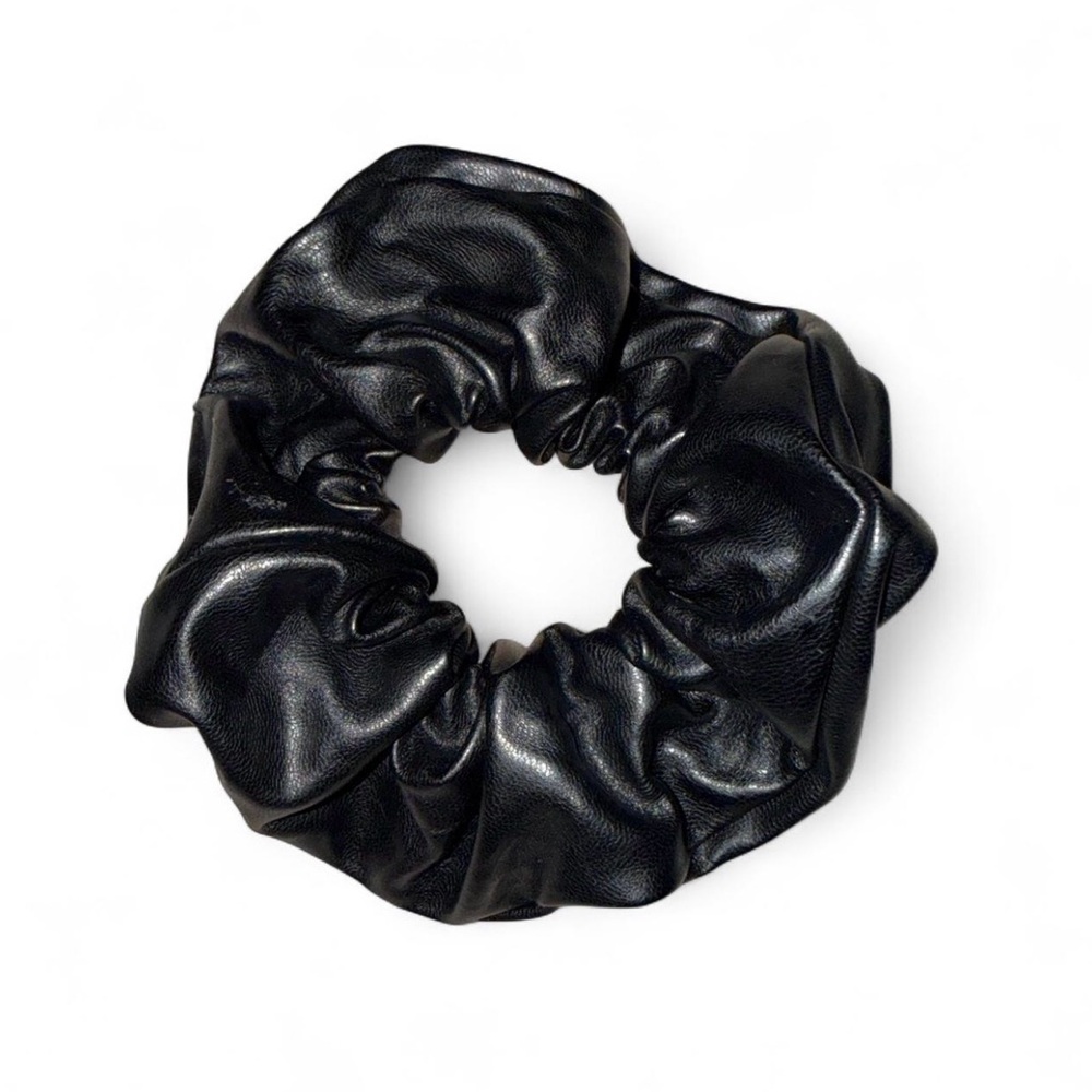 Black Leather Scrunchie